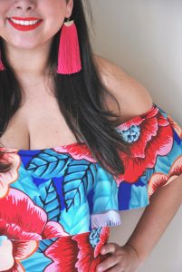 floral ruffle bathing suit