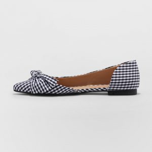 gingham flats with a bow