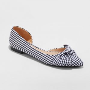 gingham bow flats