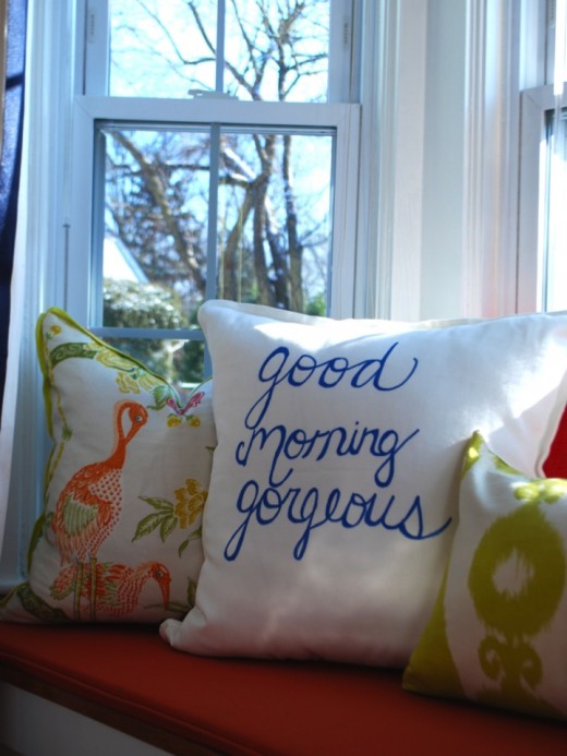 DIY good morning gorgeous pillow