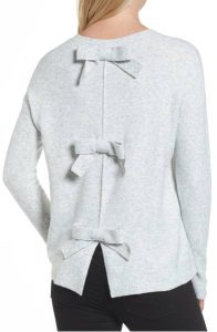 nordstrom gray bow back sweater