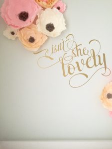 isn't she lovely gold wall decal