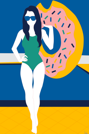 donut pool float overstock artwork