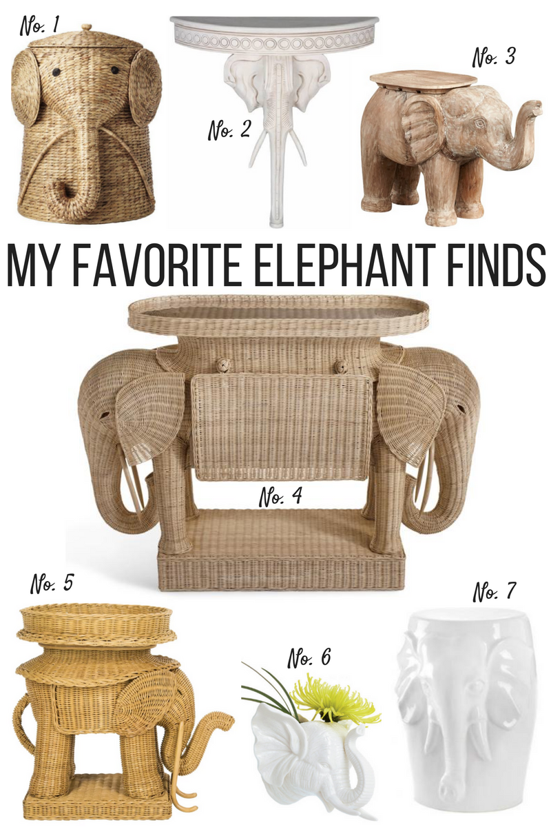 a round up of elephant home decor finds