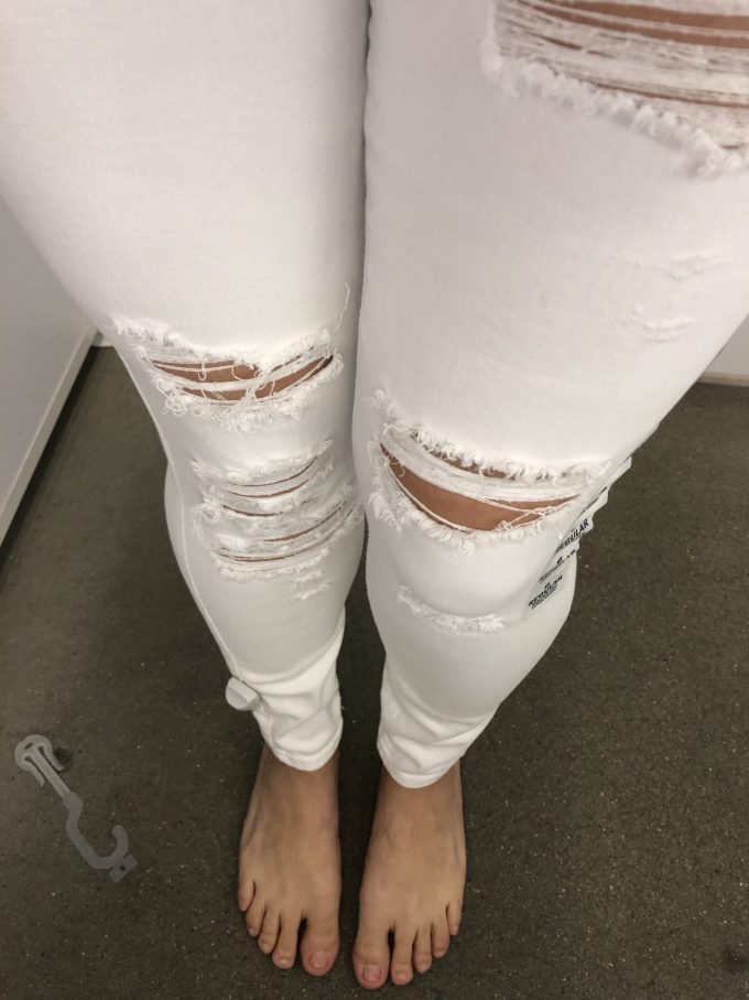 white distressed rockstar jeans