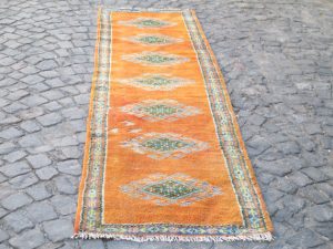 orange vintage rug