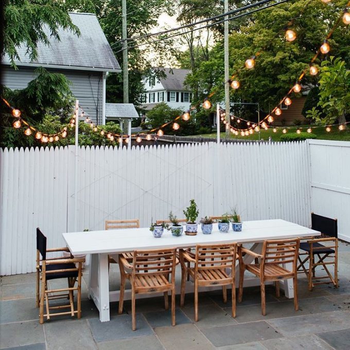 extra long patio table with director chairs