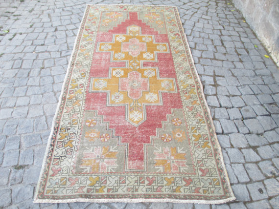 colorful vintage oushak rug
