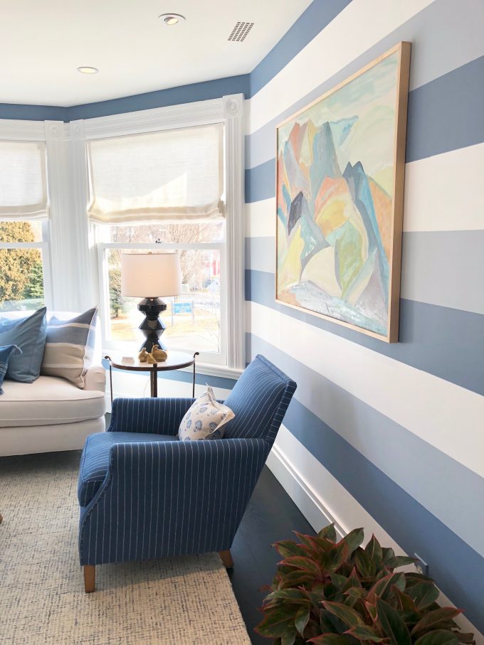 painted striped wall treatment