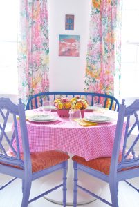 bright floral tablescape
