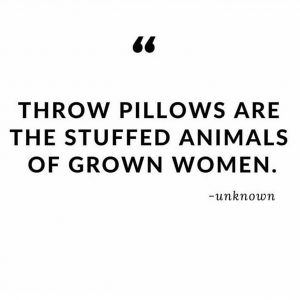 throw pillows are the stuffed animals of grown women