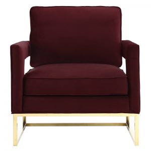 velvet chair with brass legs