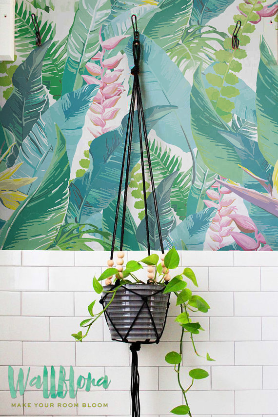removable wallpaper palm leaves